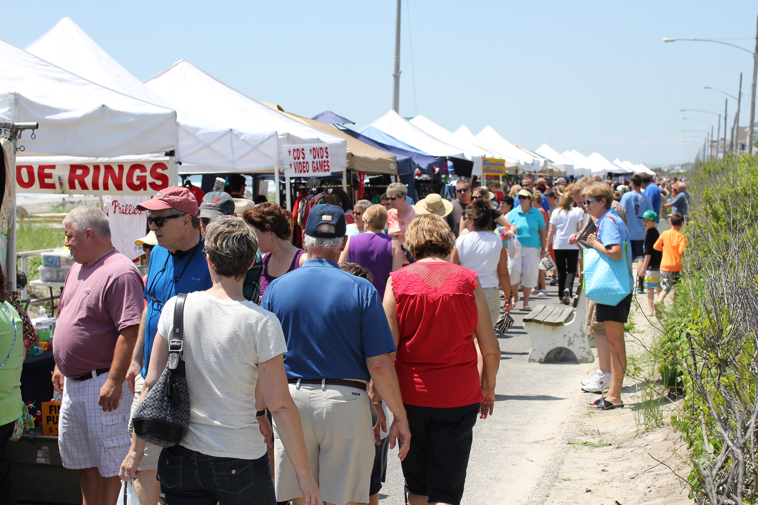 Vendor tents lined the Promenade during the annual Skimmer Festival. 