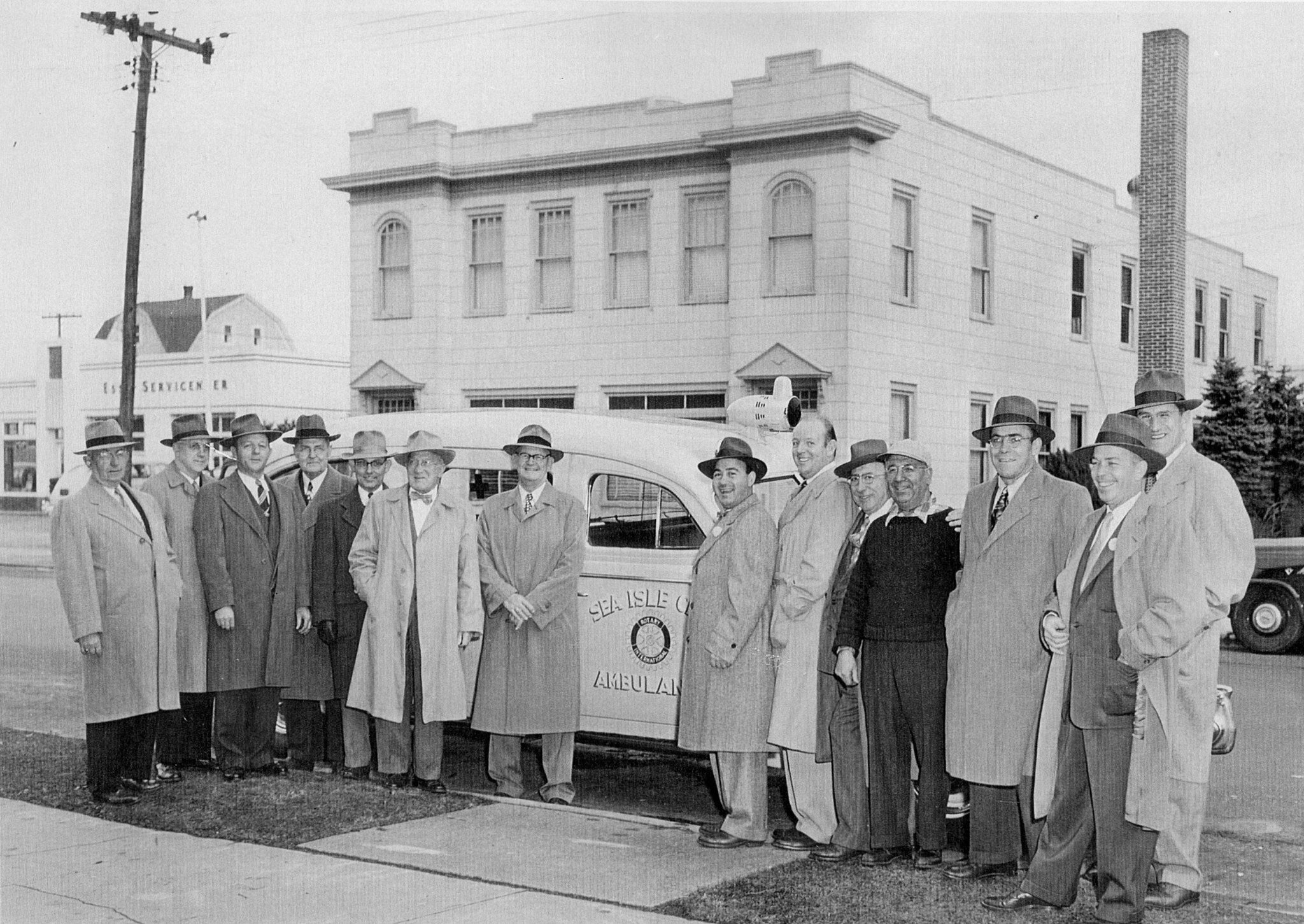  Doctors in Sea Isle City: from left, Dr. Frank Dealy, Adolph Wilsey, Willard Wright, Dr. Clarence Way, Reverend Sawn, George Souder, Claude Van Hook, Dom Raffa, Marty Van Hook, Irving Fitch, Tony Canuso, Ira Bushay, Art Laricks and Bill Haffert. 
