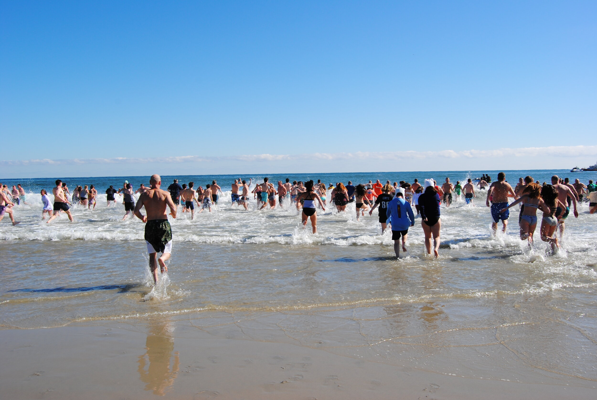 Plungers take to the water.