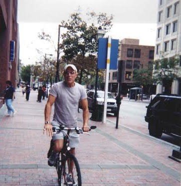 Jerry on his bicycle in Philadelphia.