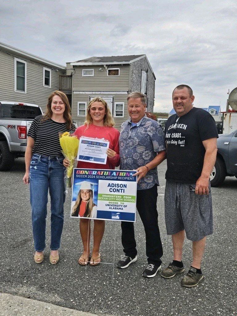 Chamber President Brian Heritage and Chamber Secretary Megan O'Clisham with  Adison Conti  ...