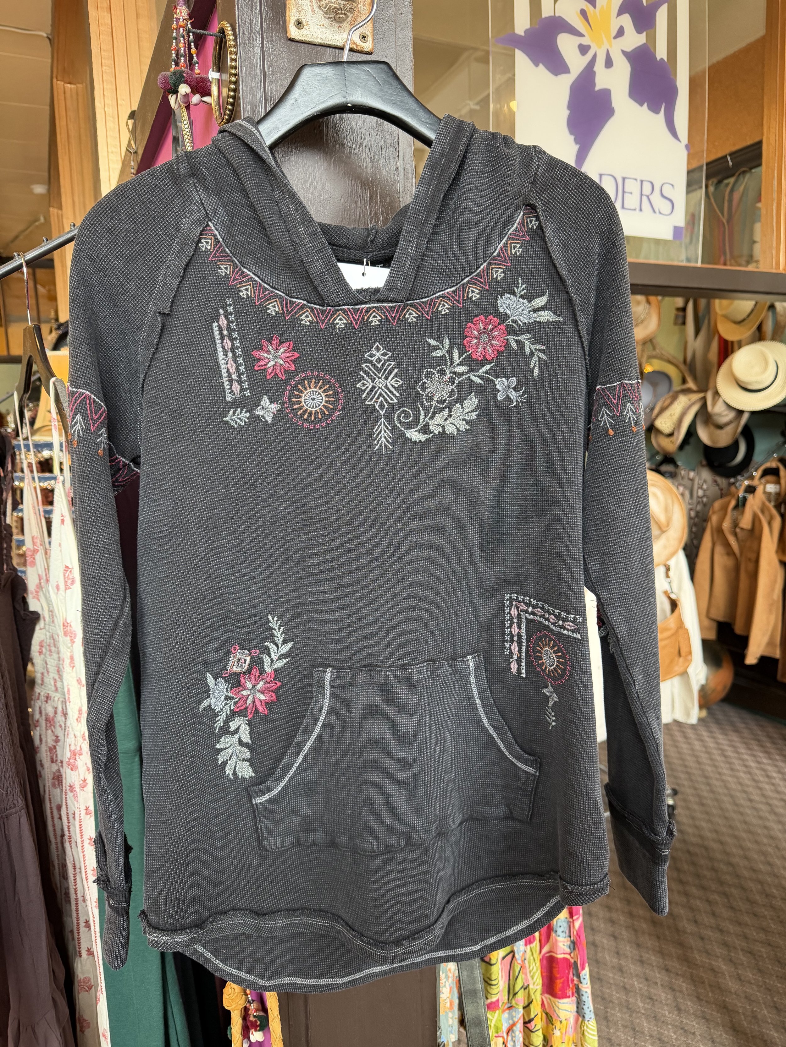 Caite Embroidered + Hooded Top