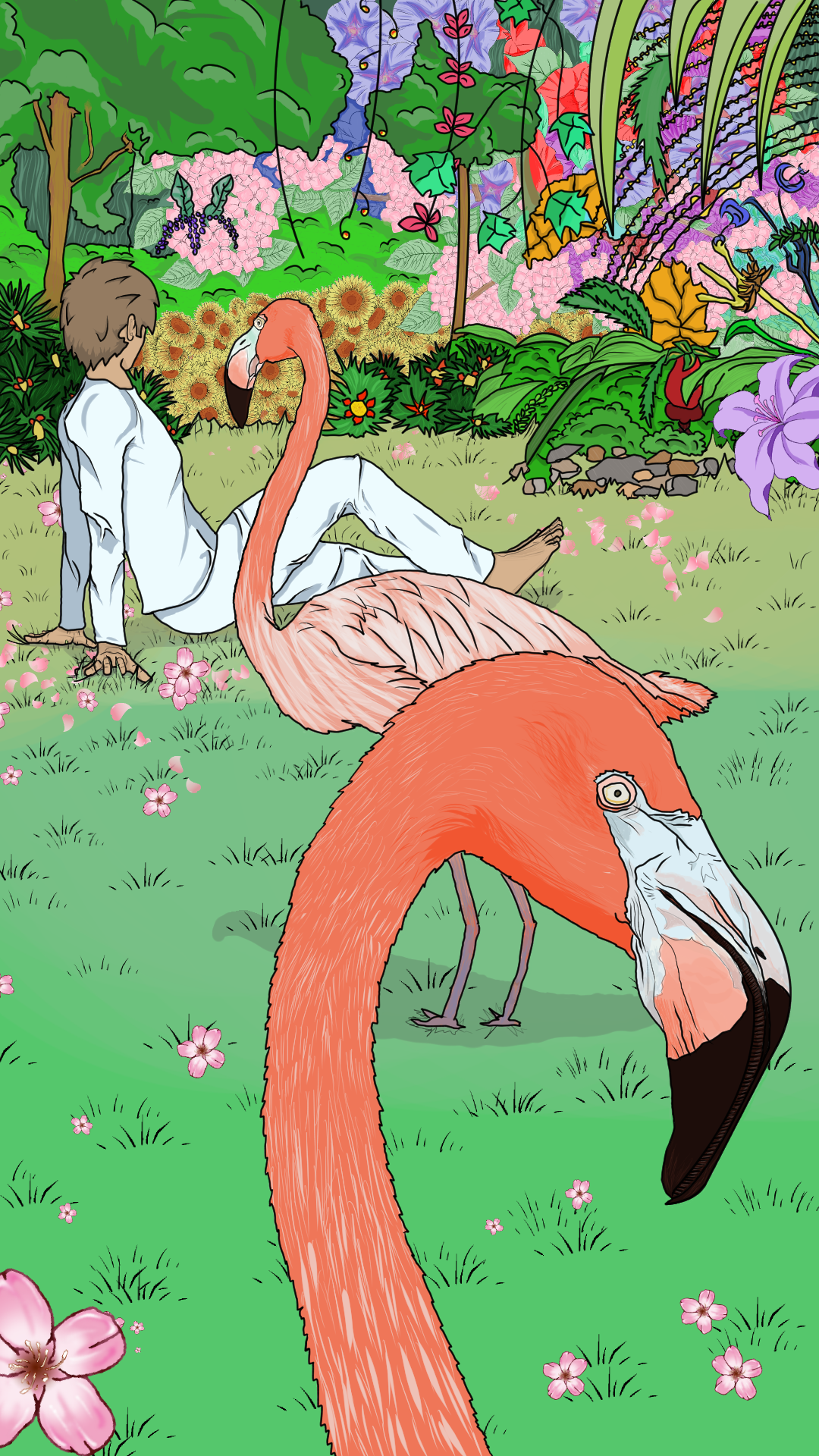 8 - Garden and Flamingos.png