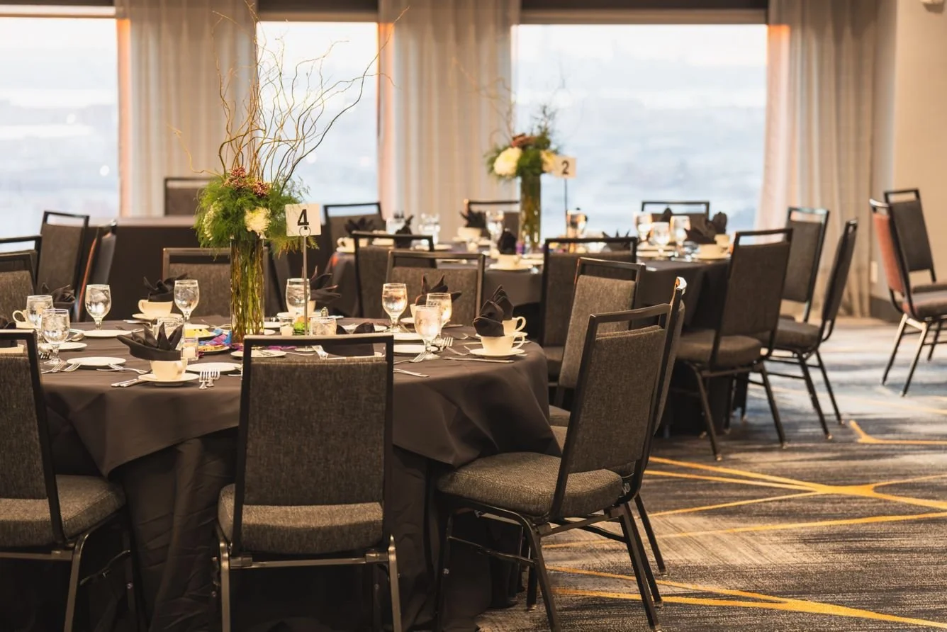 Enjoy rooftop views from the Skyline Room, the location of the Performing Arts Challenge and Annual Luncheon