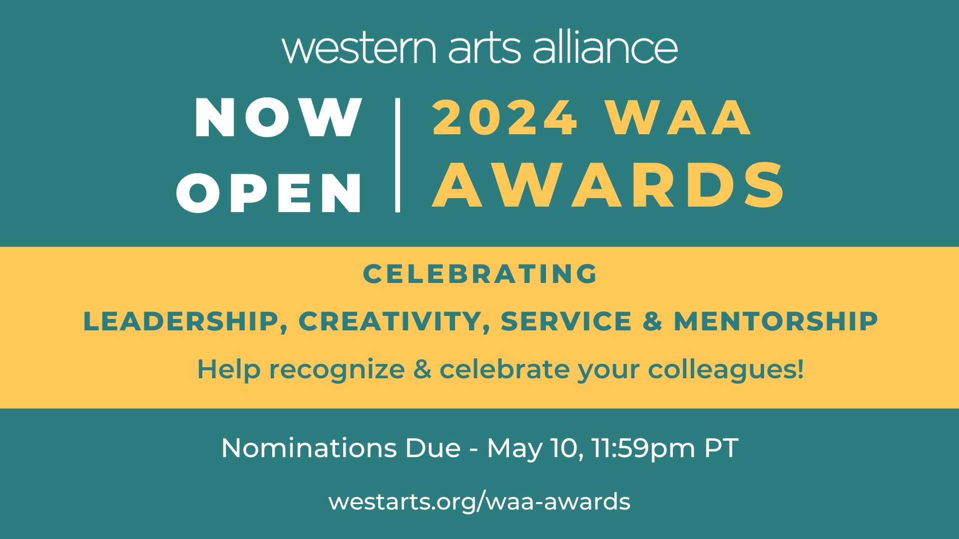 Nominations For the 2024 WAA Awards Are Open! — Western Arts Alliance