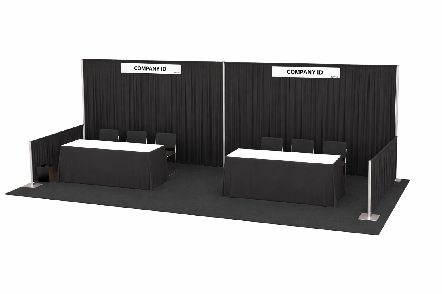 Hosting a delegation? Spread out in one of only four preset double booths.