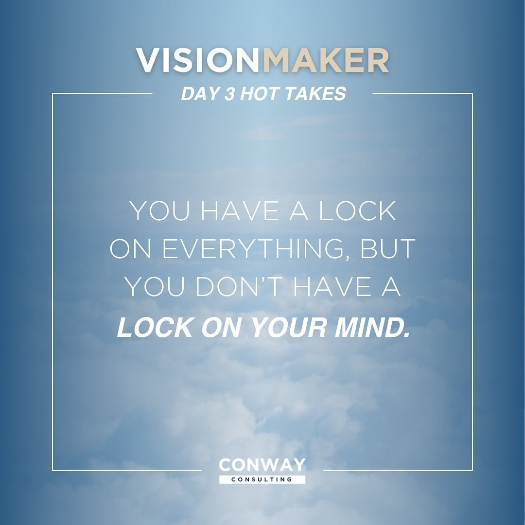Day 3 Hot Takes from the final day of Vision Maker🔥

We&rsquo;re not done yet, though! We&rsquo;ll be back tomorrow to share some behind the scenes of our VIP day.

#visionmaker #conwayconsulting #mindsetquotes #shiftyourparadigm #selfimage #busines