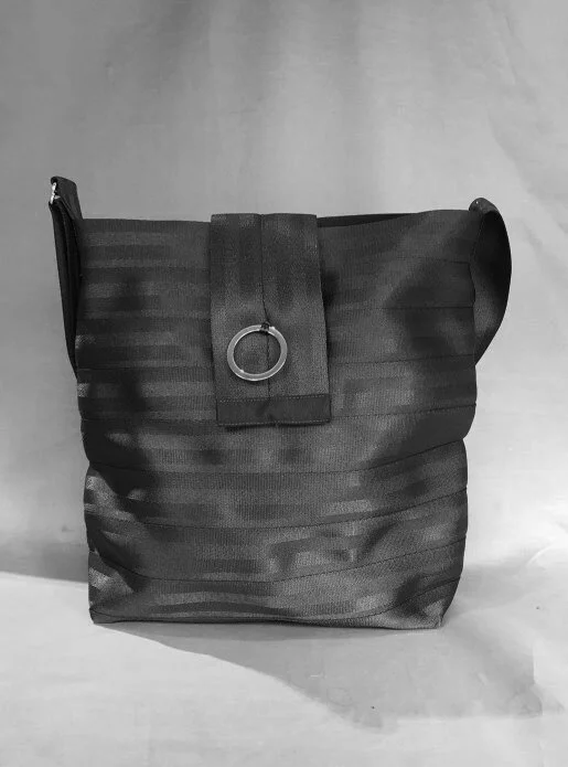 Black seat belt bag