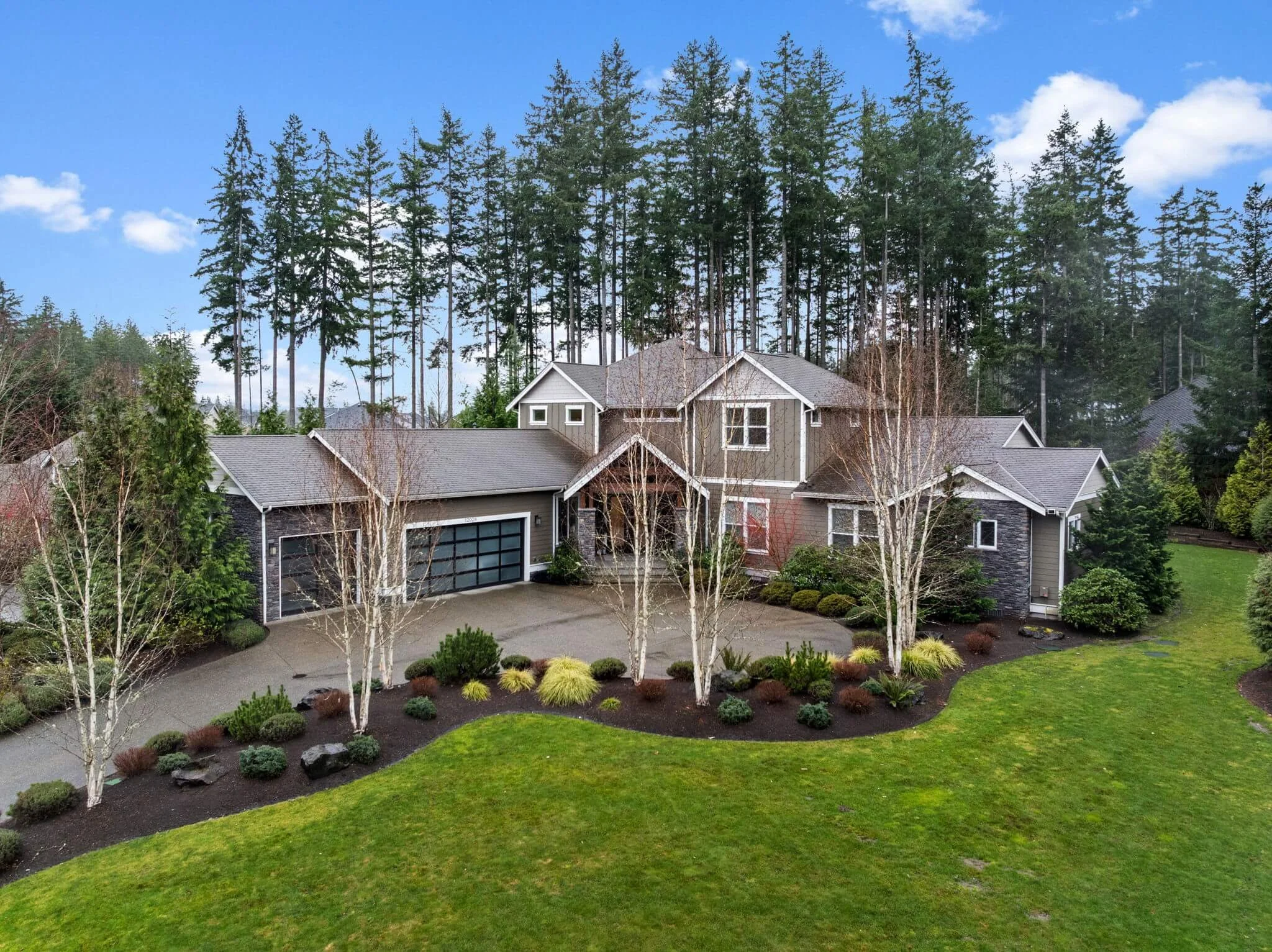 Beautiful front exterior of Canterwood home for sale Gig Harbor WA