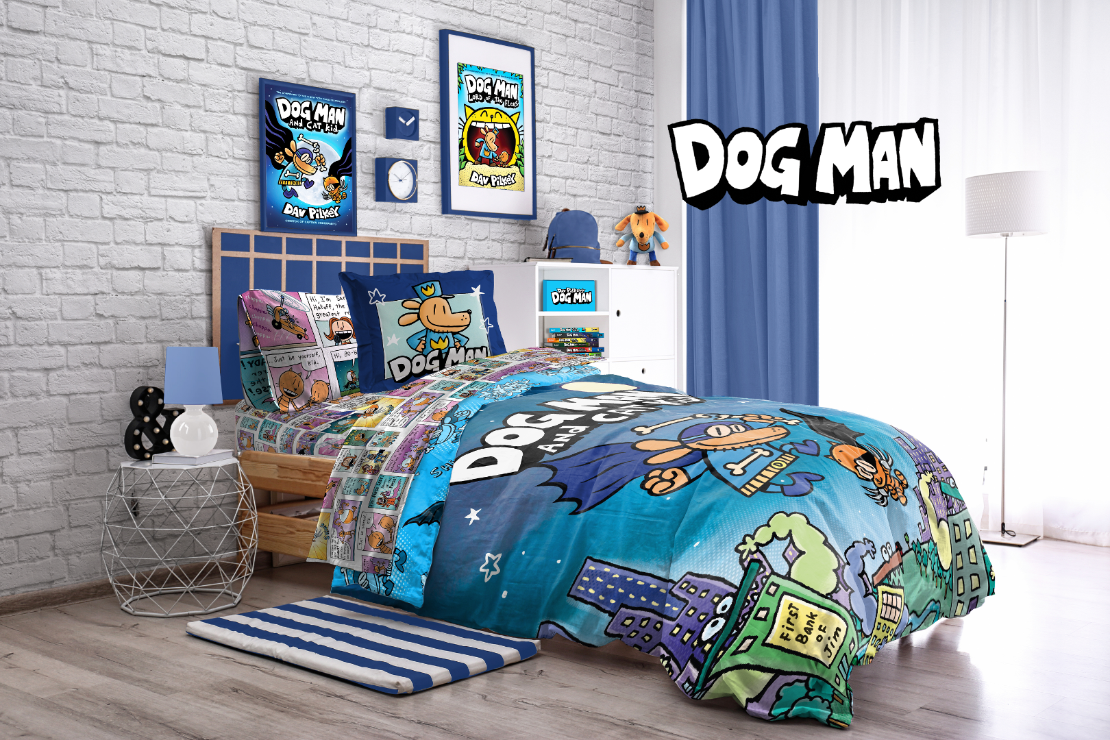 Fade Resistant Microfiber Sheets Jay Franco Dog Man Supa Buddies Twin Sheet Set Official Dog Man Product 3 Piece Set Super Soft and Cozy Kid’s Bedding Features Cat Kid & Lil Petey 