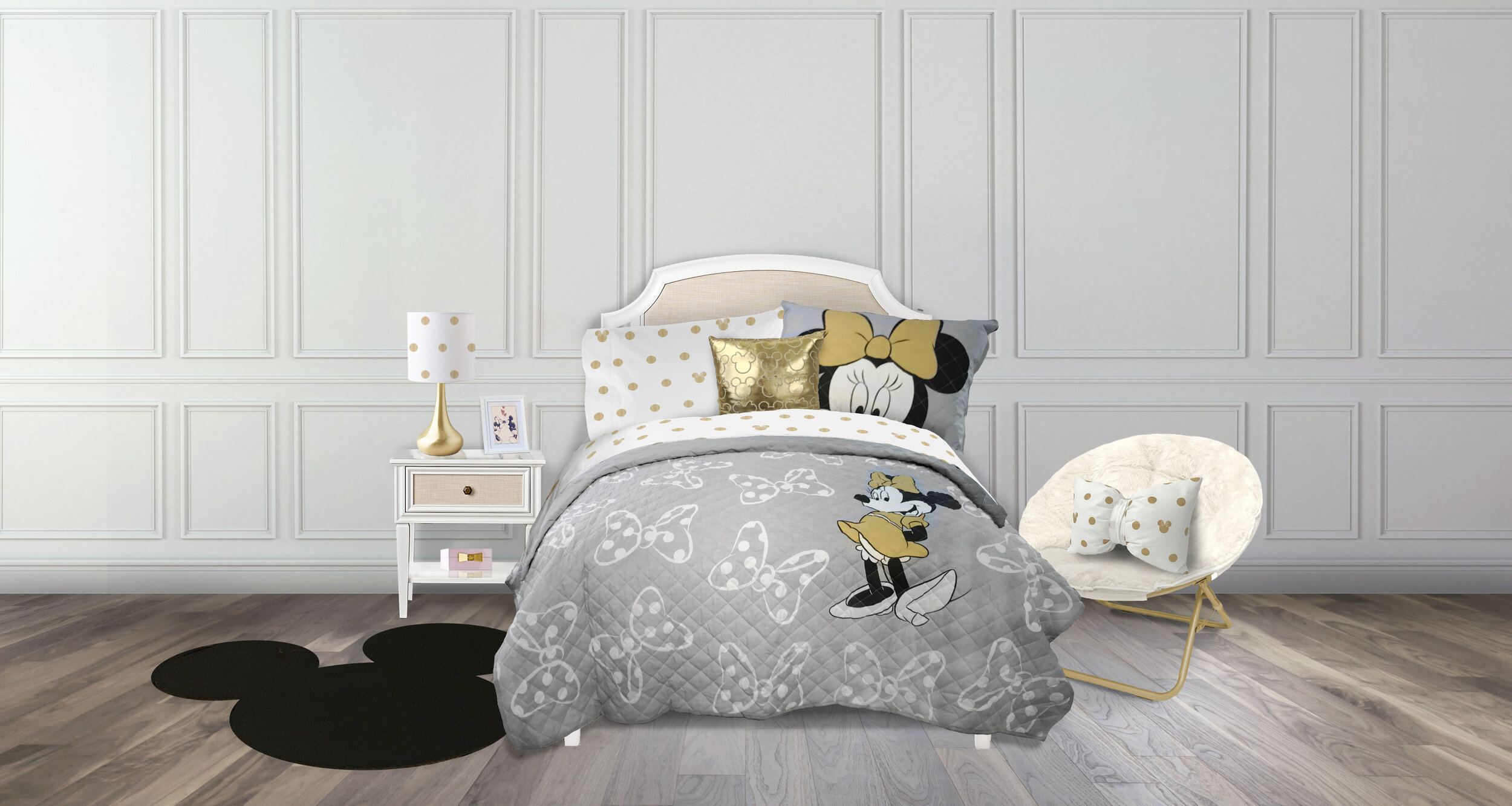 Jay Franco Disney Minnie Mouse Lashes Twin Bed Set White 