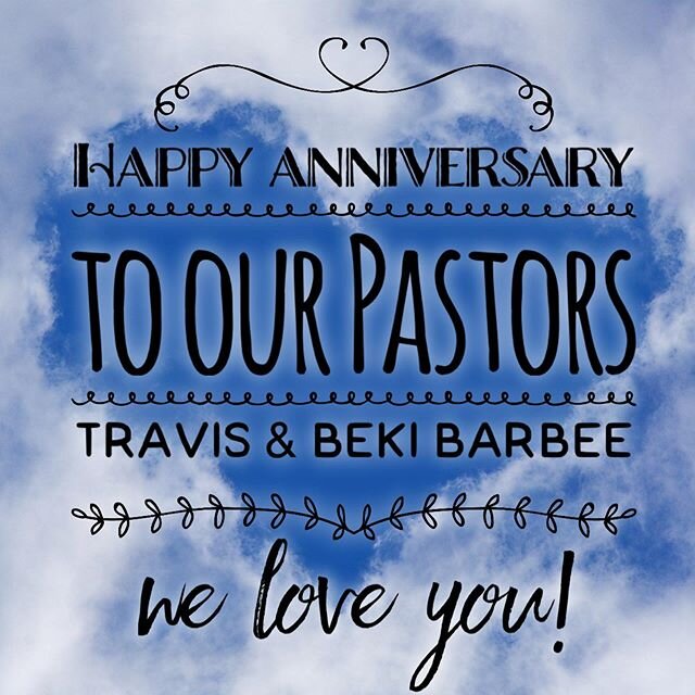 Happy Anniversary Pastors @trav.barbee &amp; @bekibarbee !
We love you and are so thankful to have you as our pastors! Thank you for all that you do!