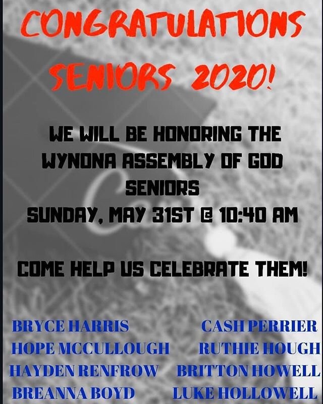 Don&rsquo;t forget that tomorrow is Senior Sunday! Join us as we celebrate our seniors!