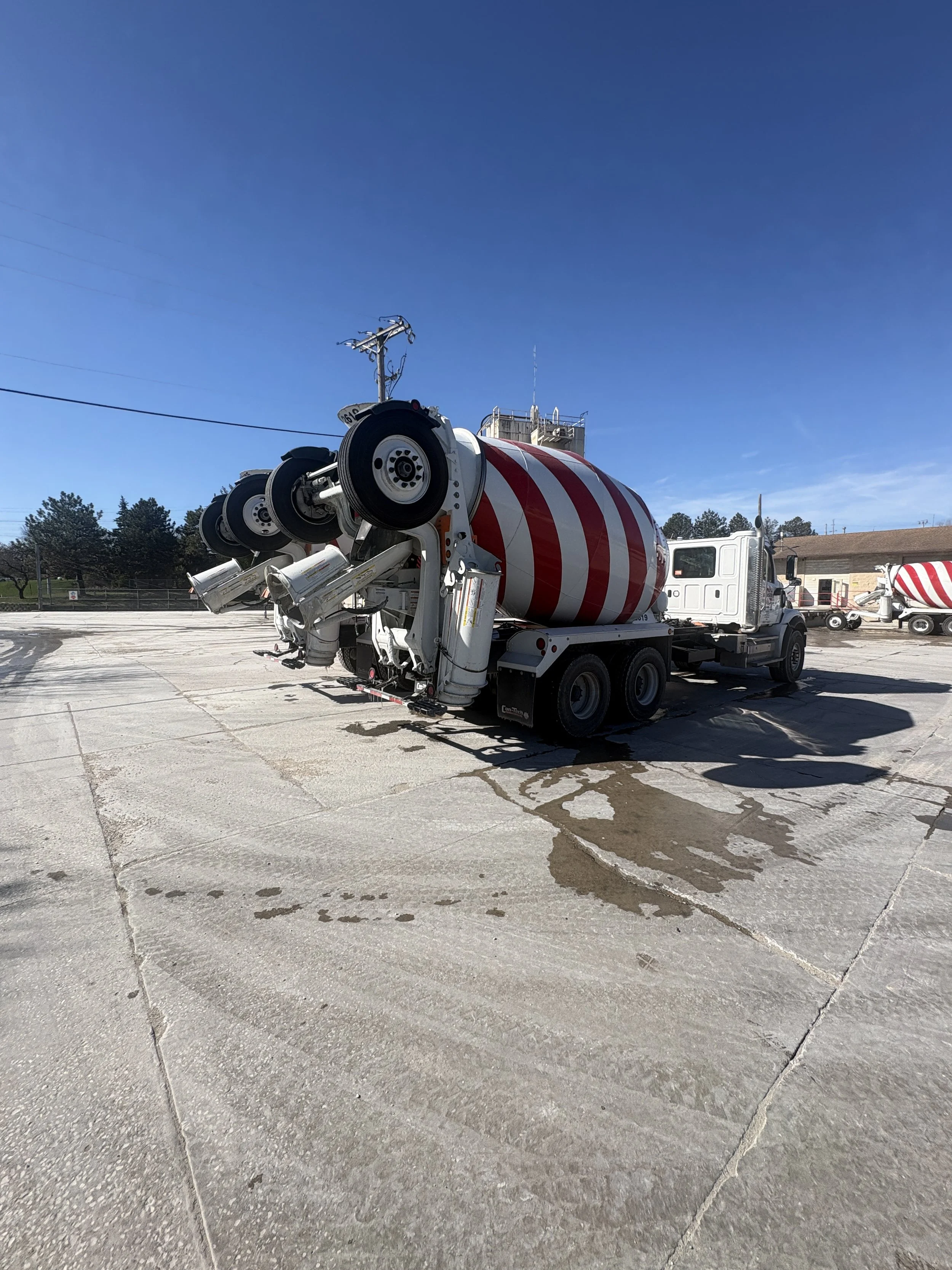 Kienstra Ready Mix trucks parked at the Overland concrete plant