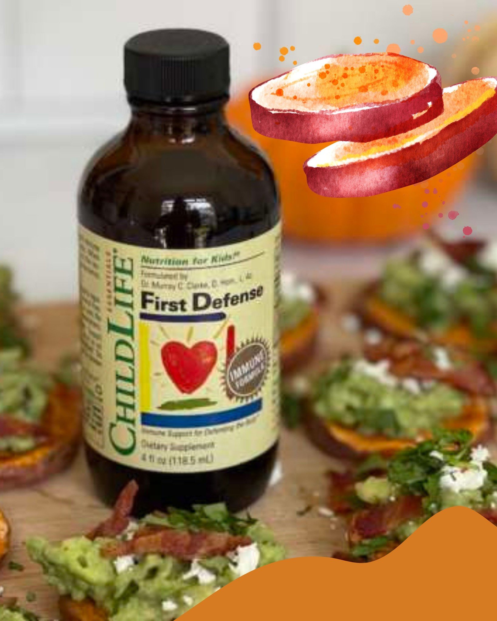 🍠 Here is a recipe for Super Sweet Potato Bites. Ready in just 30 minutes, they are a crispy veggie-packed snack. For an all-natural boost of nutrition, add Childlife Essentials First Defence.

Ingredients
2 sweet potatoes
1 lime juice
2 avocados
1 