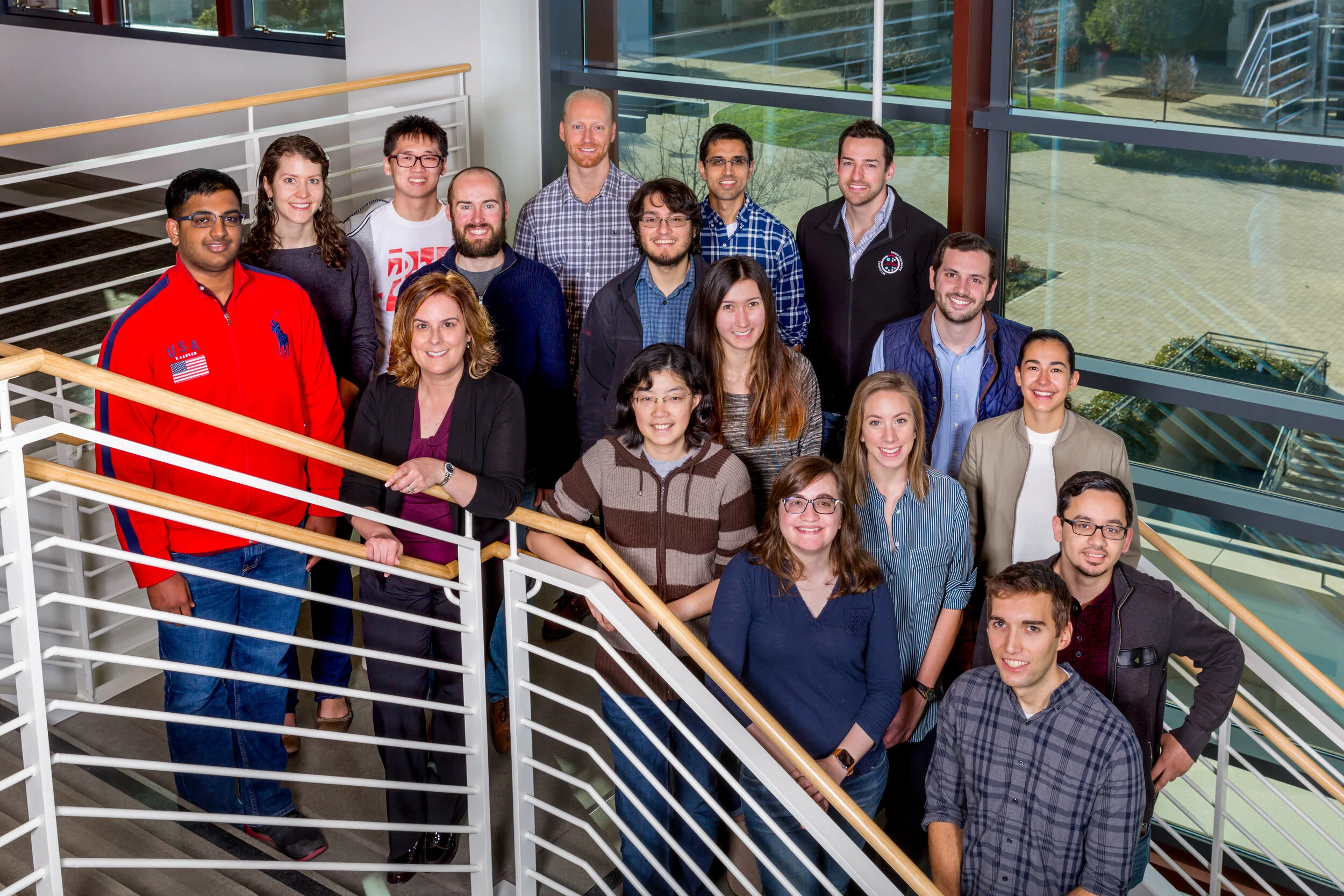 Lab Photo
Date: 1/31/18
Location: Shriram Stairwell
First row (left to right): 
Second row (left to right): 
