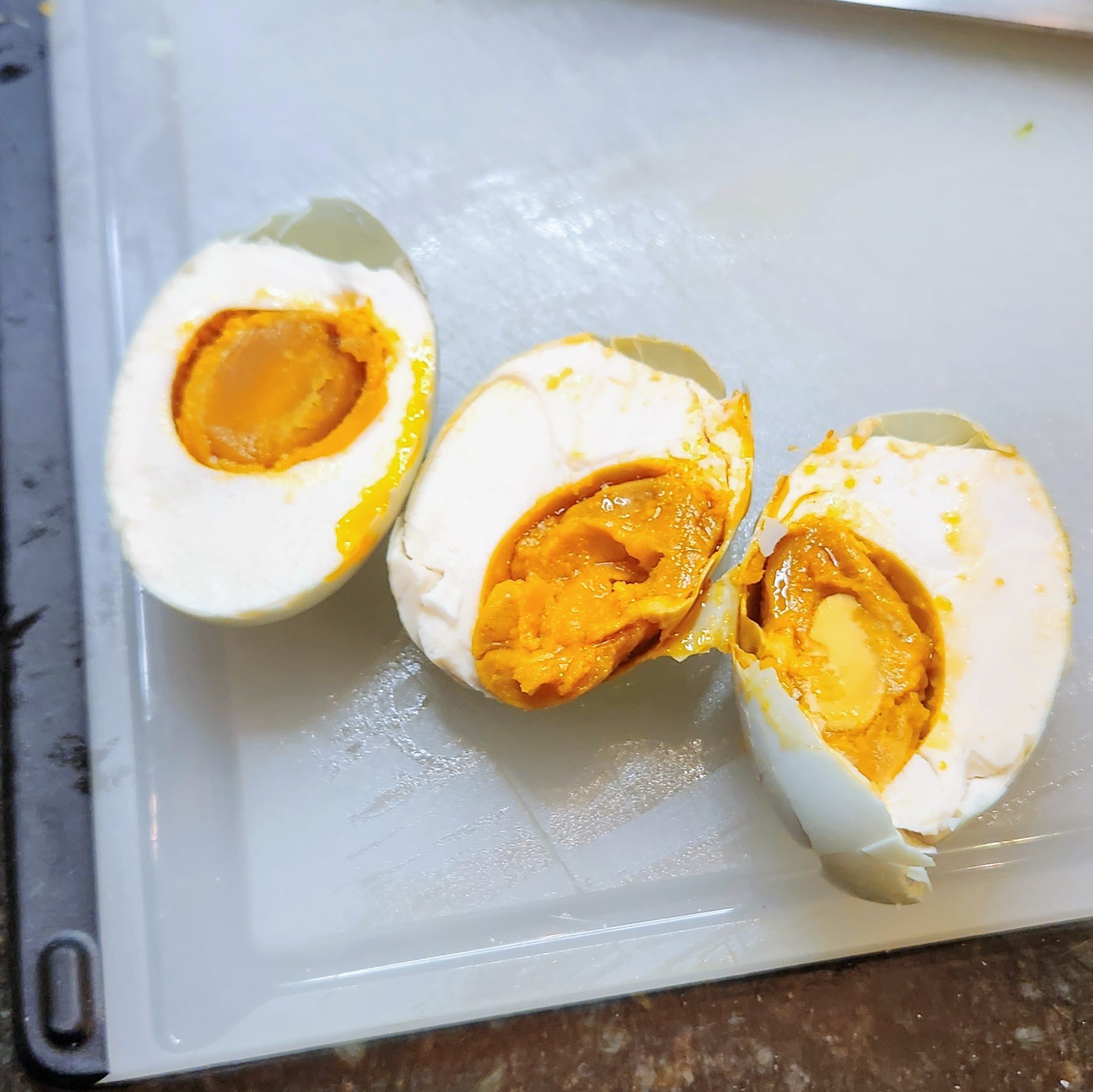 Cut straight through the shell. Trust me.