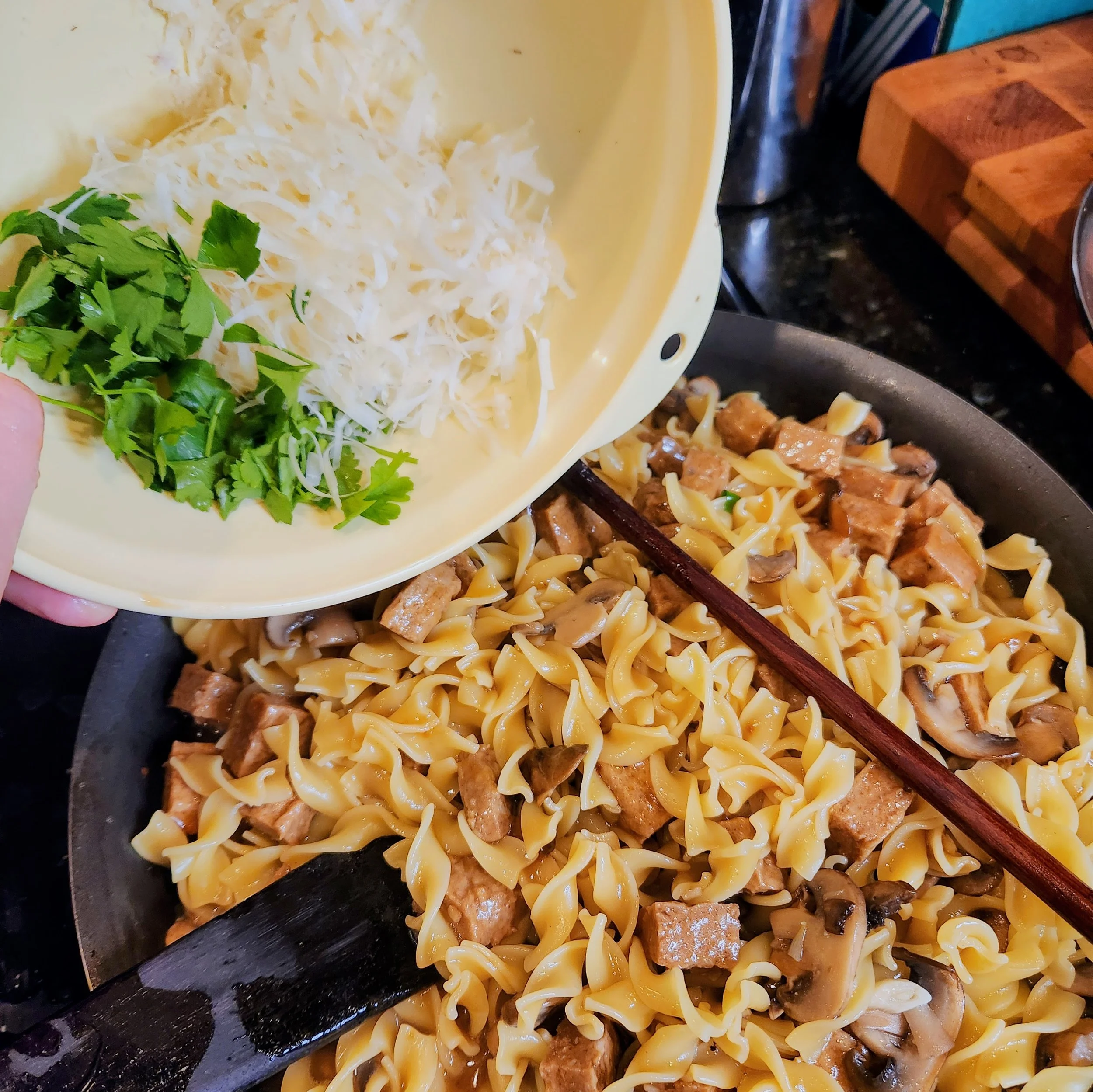 Cream cheese not yet melted in!