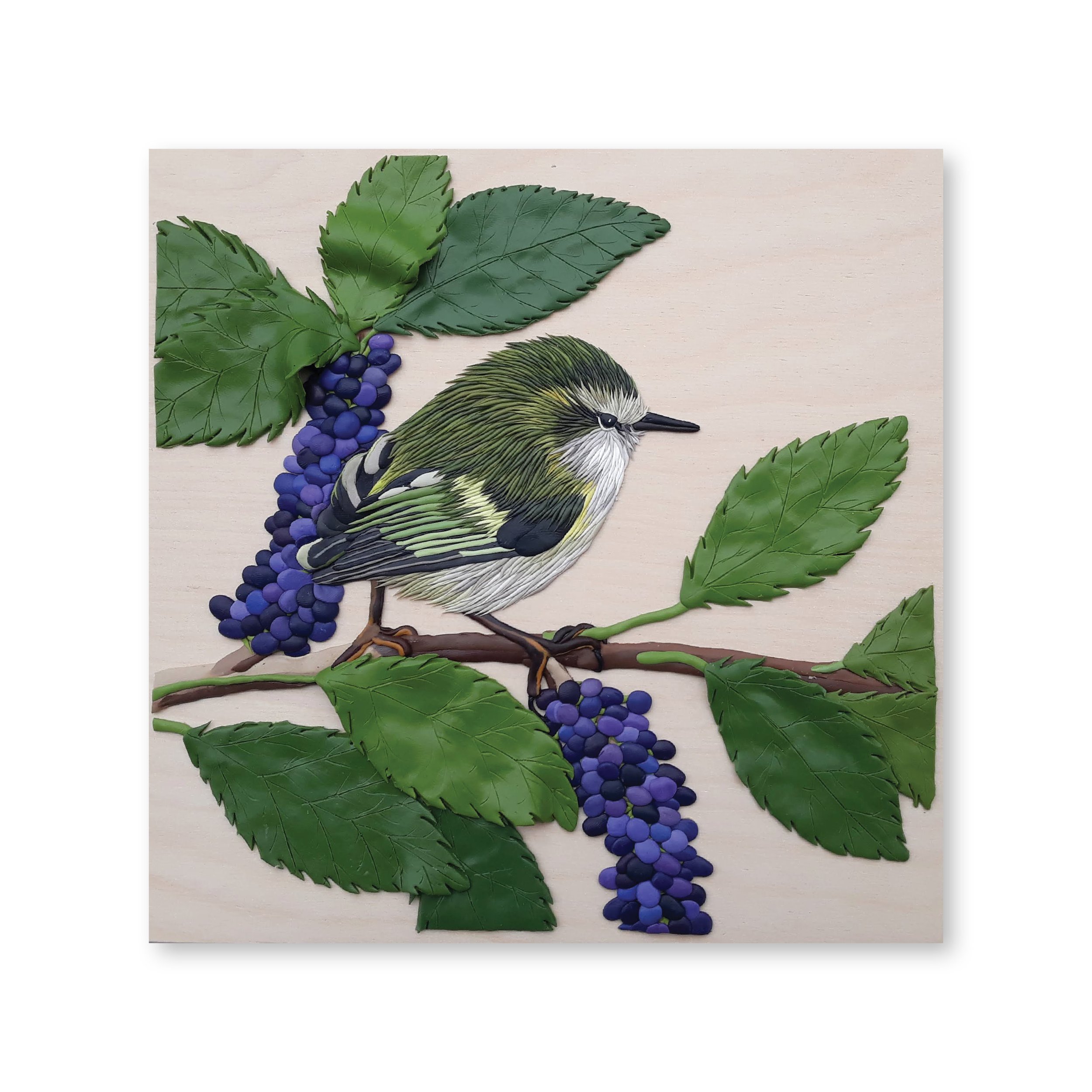 Rifleman-Mahoe Titipounamu Bird Polymer Clay Art JPEG.jpg