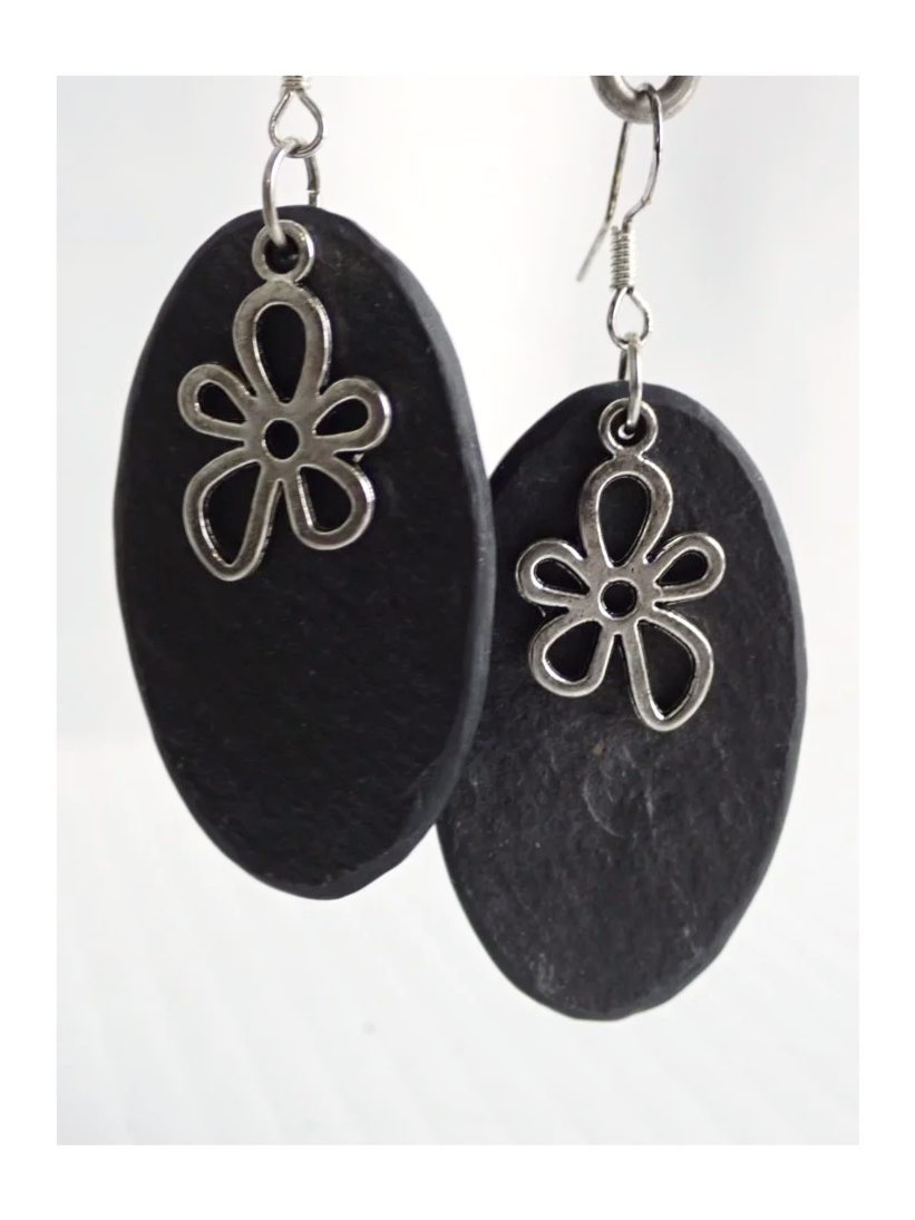 925 Silver Floral Accent Stone Earrings