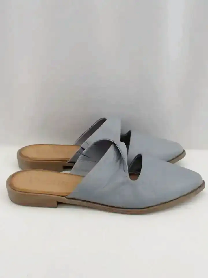 Bueno Leather Blue Blakely Mule Sandals (37)