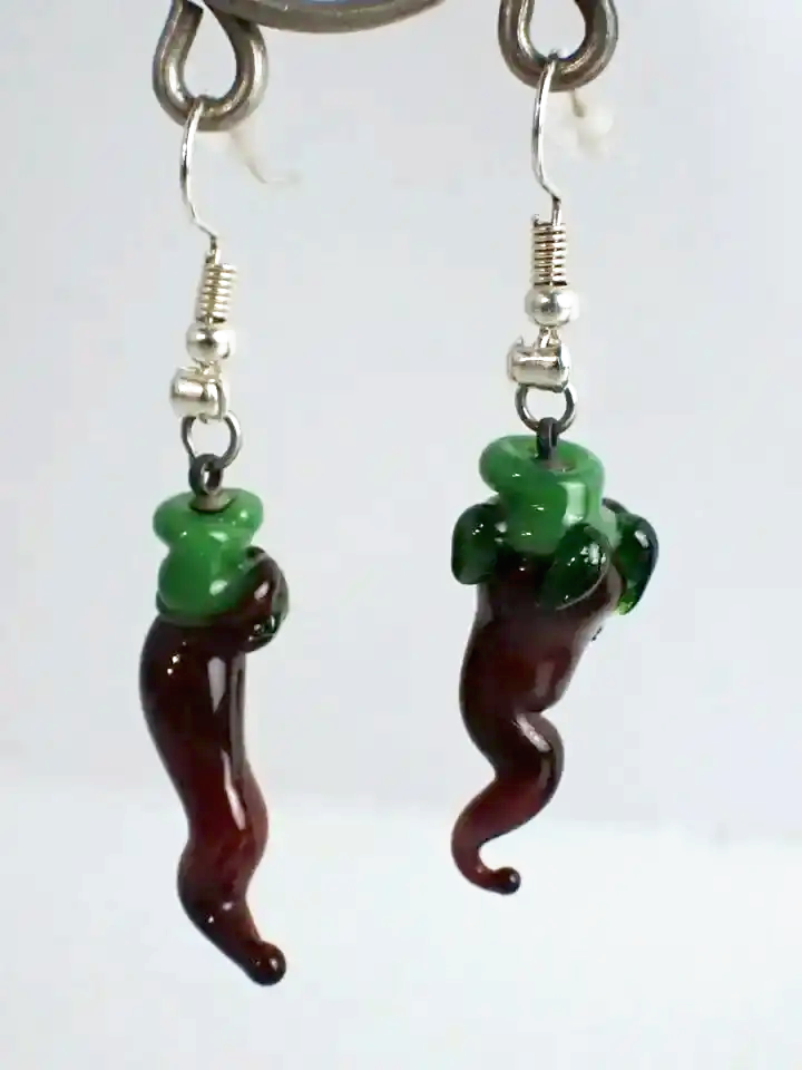 Mystic Garden Glass Chilli Pepper Earrings