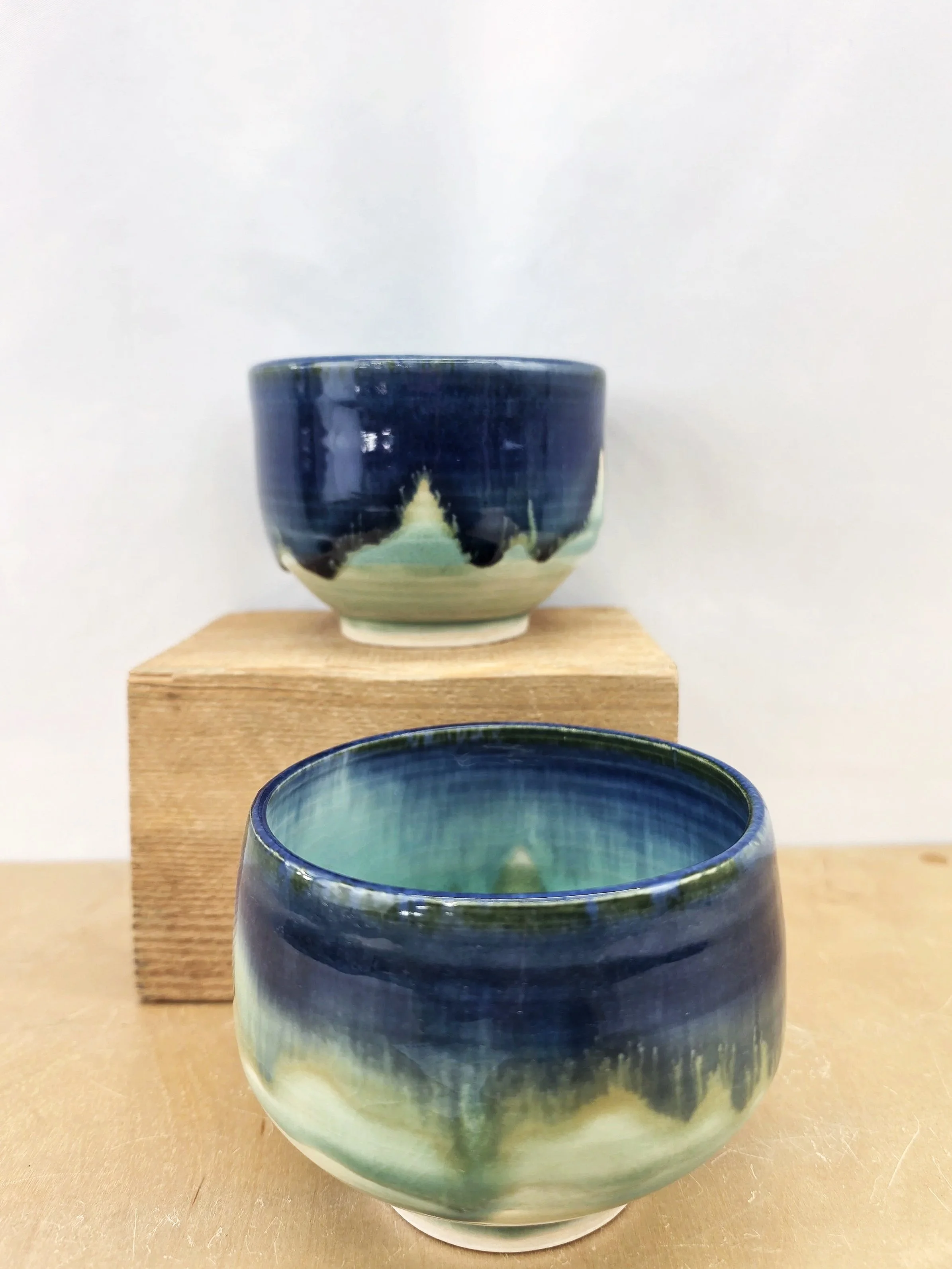 Ocean Blend Signed Ceramic Pottery Bowls
