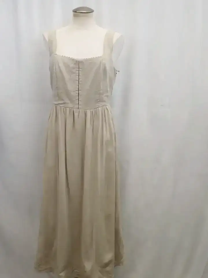 (NEW) House of Harlow 1960 Linen and Rayon Blend Sleeveless Maxi Dress (M)