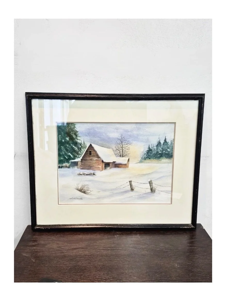 S. Roberts Winter Farmhouse Original Signed Watercolour