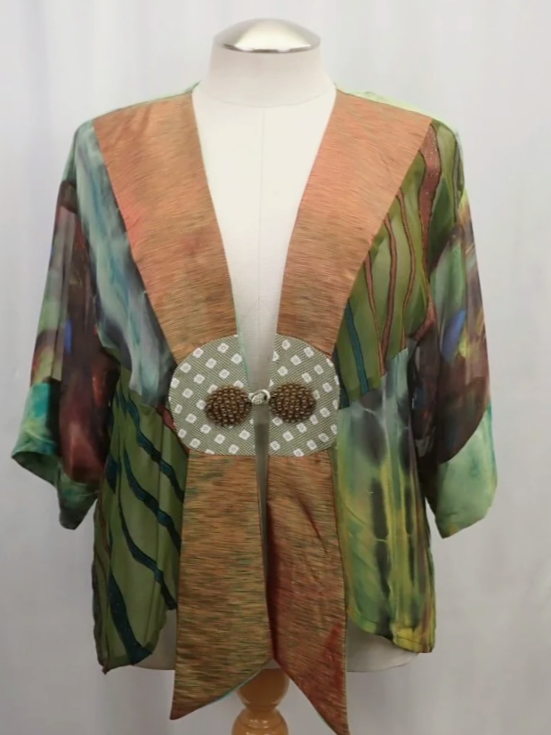 Sterling Styles Artsilk Tie-Dye Bohemian Style Top (O/S)