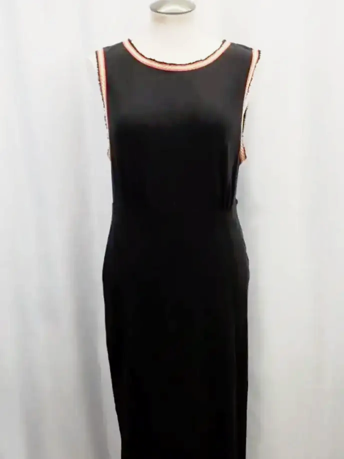 Free People Cotton Black Sabrina Open Back Maxi Dress (M)