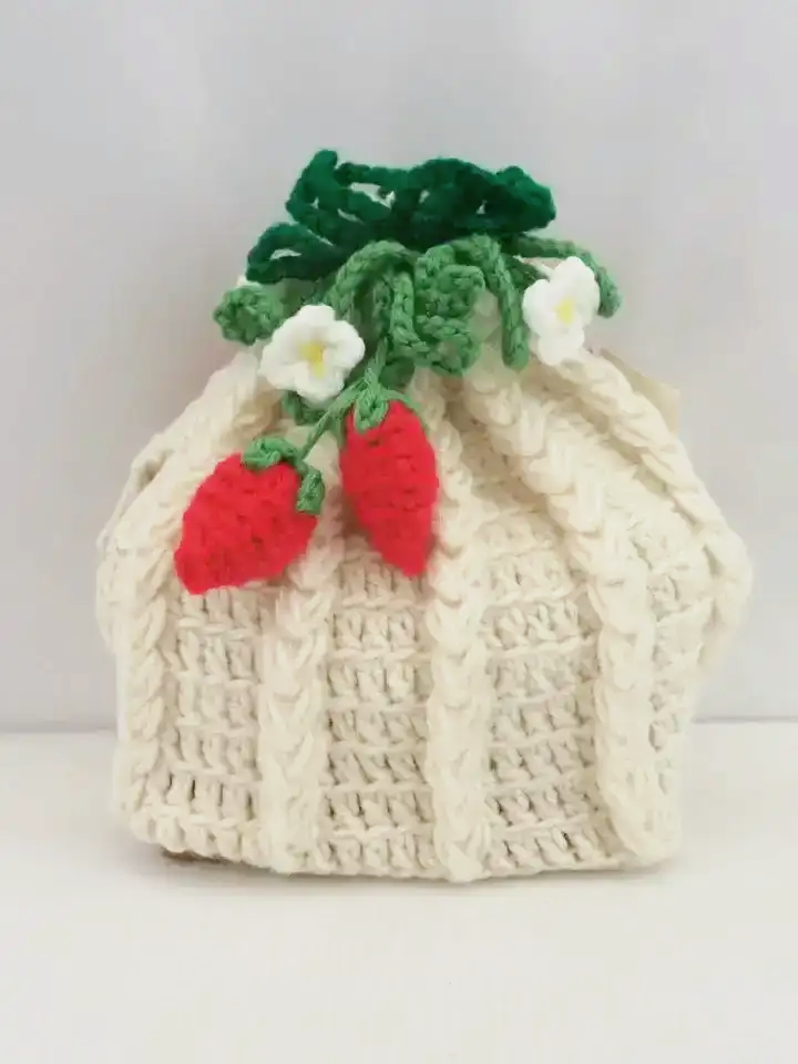 Vintage Handcrafted Martinique Knit Strawberry Tea Cozy