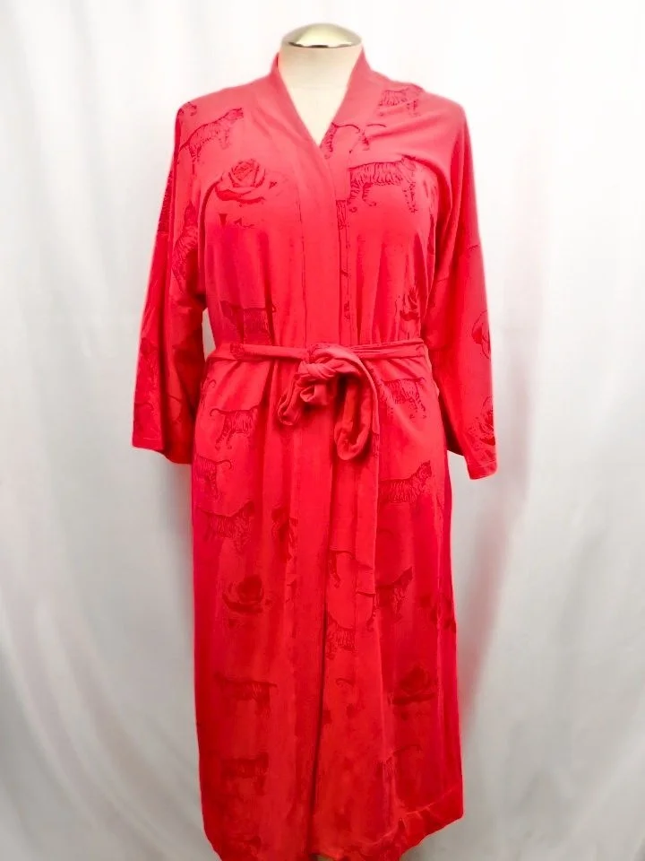 Smoking Lily Rayon & Cotton Blend Pink Tiger Print Robe (O/S