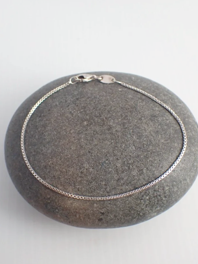 925 Silver Box Link Chain Bracelet