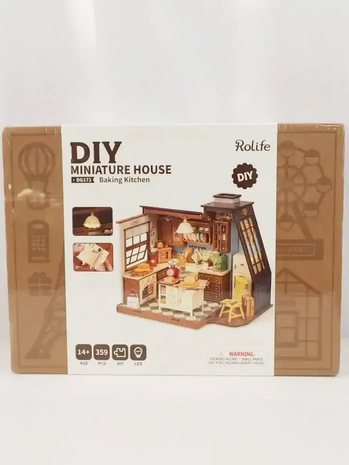 (Sealed) Miniature DIY Baking Kitchen LED Lit House by Rolife