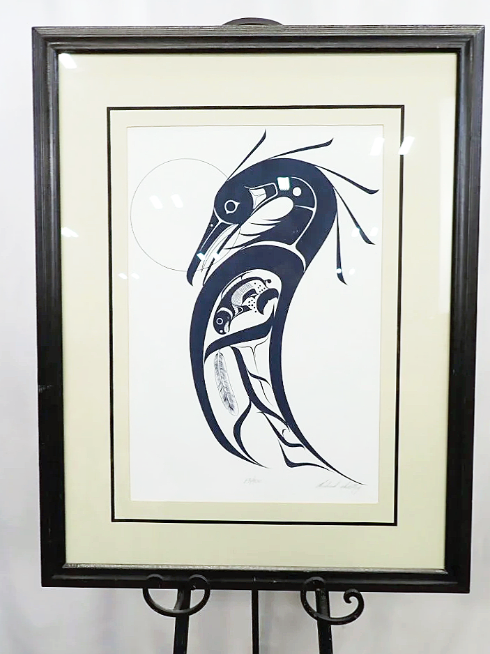 Richard Shorty Tutchone Indigenous Heron Limited Edition 83/500 Signed Serigraph