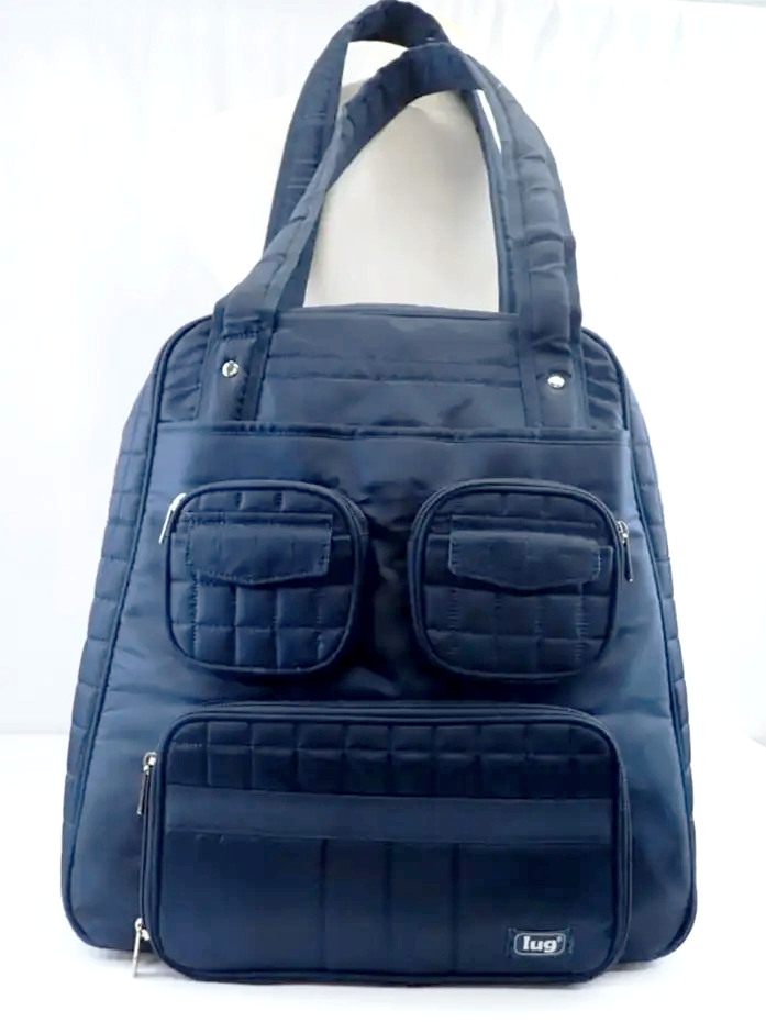 Lug Paddle Navy Blue Quilted Nylon Tote Bag