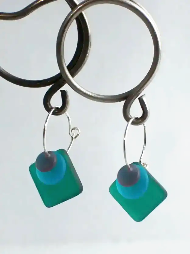 (NEW) White Glass Productions Sea Glass Handmade Earrings