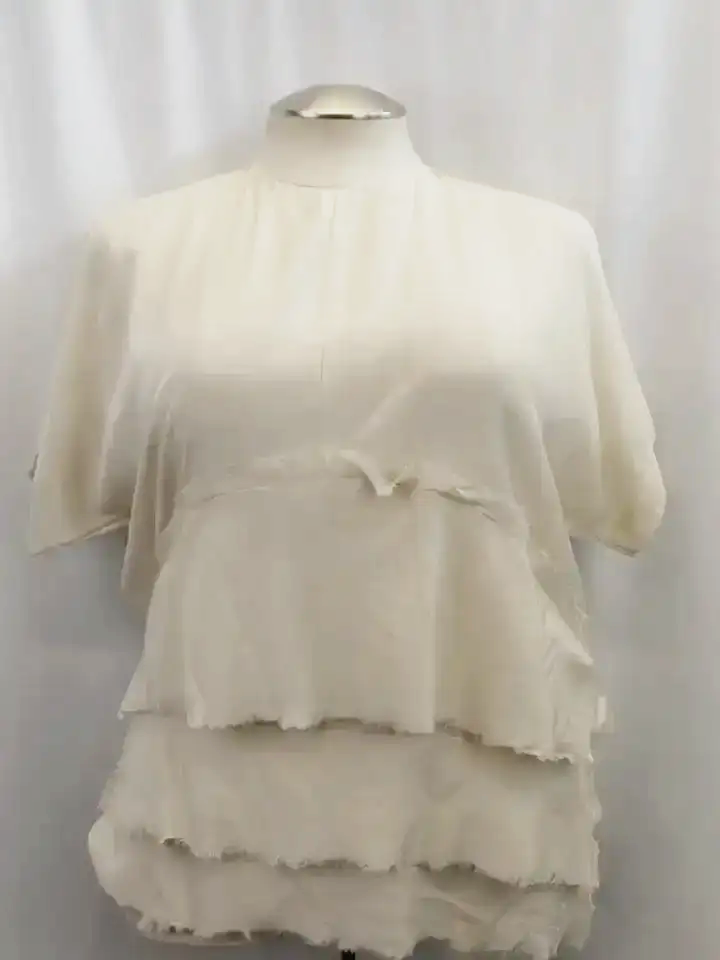 Zara Viscose and Cotton Blend Fringe Hem Blouse (S)