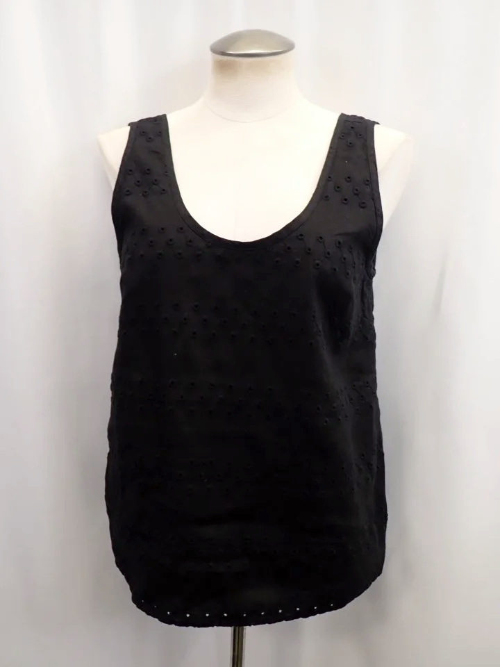 (NEW) Everlane Linen Black Embroidered Sleeveless Top (2)