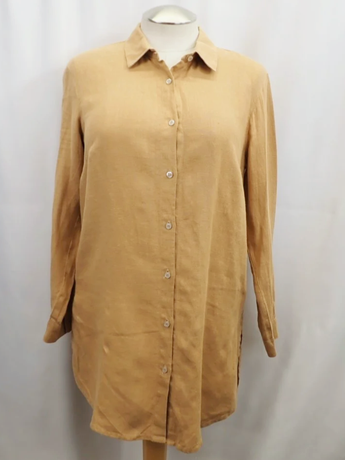 Crown Linen Designs Linen Long Sleeve Shirt (L)