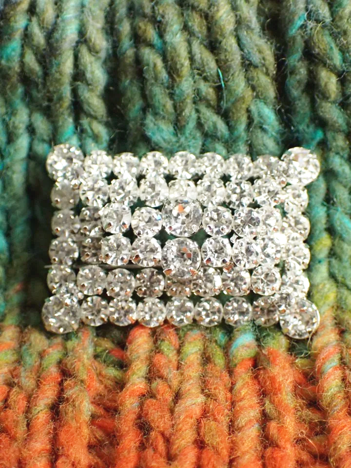 Sterling Silver Jay Kel Convex Rhinestone Pìn