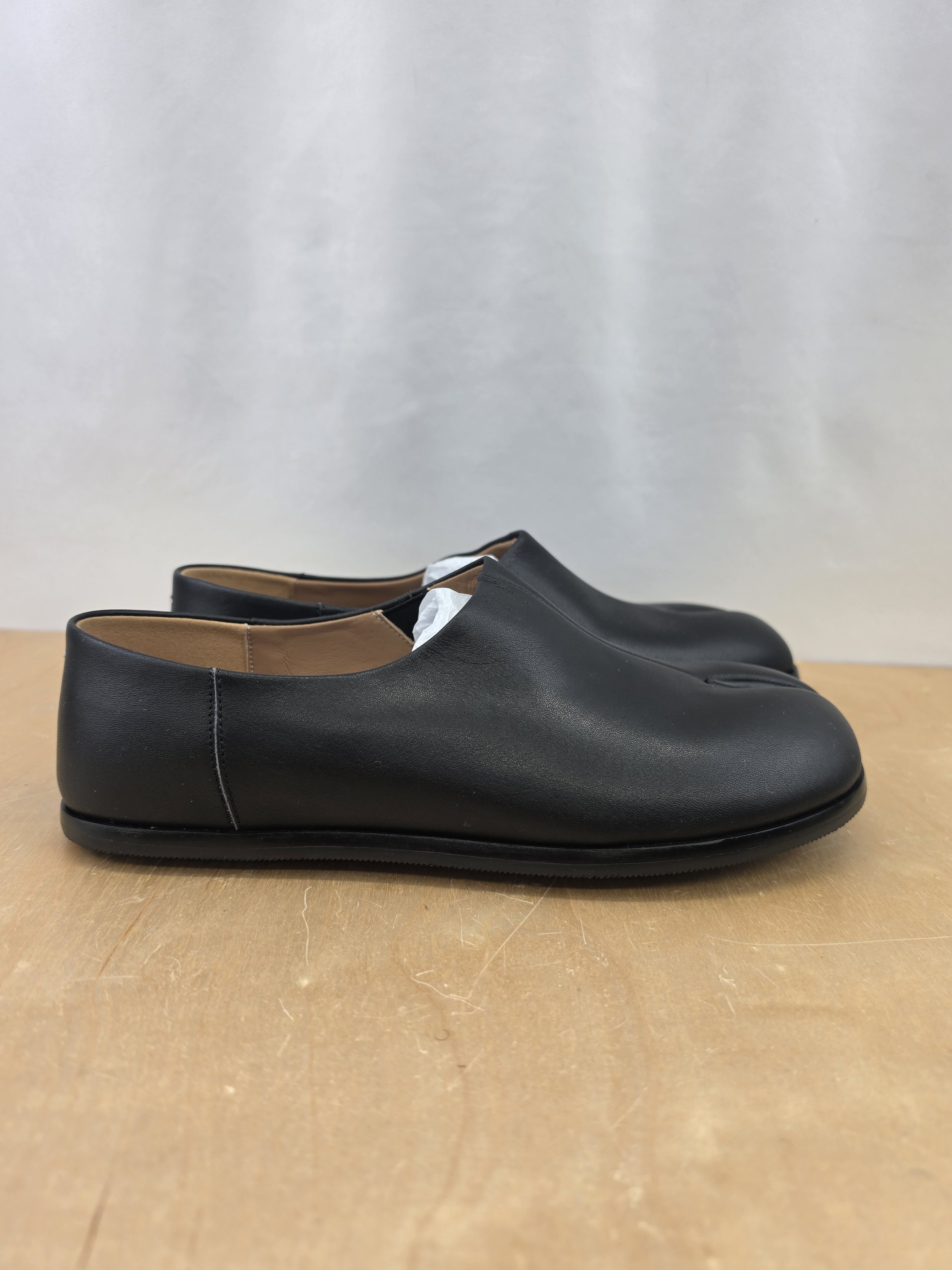 Smzulisuat Leather Black Barefoot Tabi Slip-On Loafers (9)