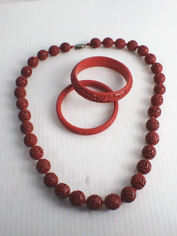 Vintage Carved Cinnabar Style Bundle