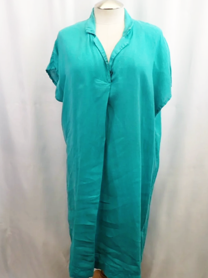 Leitmotif Linen Teal Tunic Dress (O/S)