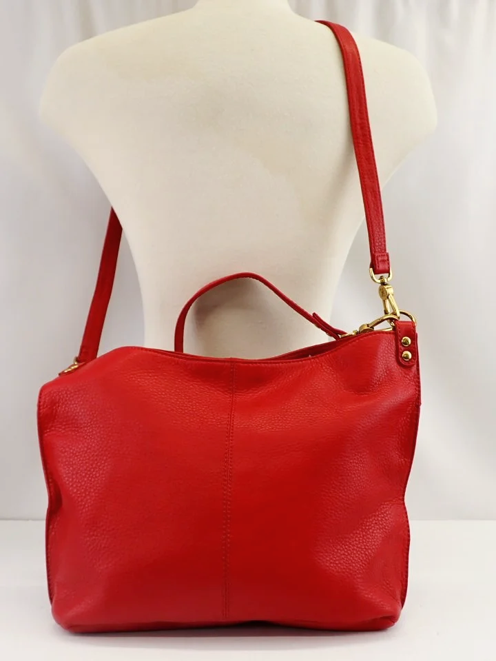 Hobo Leather Red Shoulder Bag