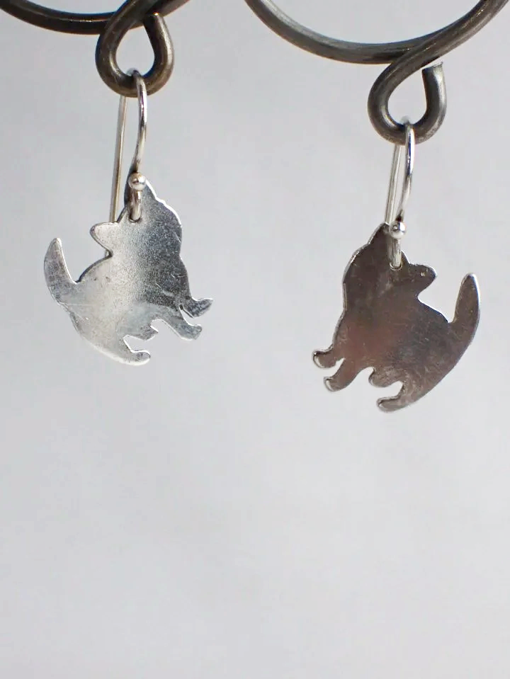 Sterling Silver Rachel McLaughlin Handrafted Kitty Earrings