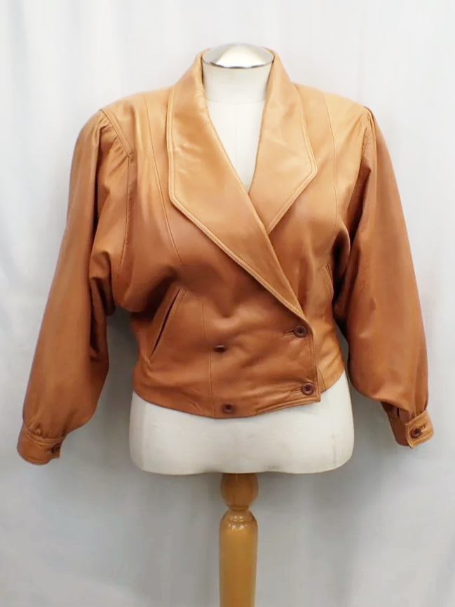 Milanoza Collection Genuine Leather Vintage Tan Jacket (M)