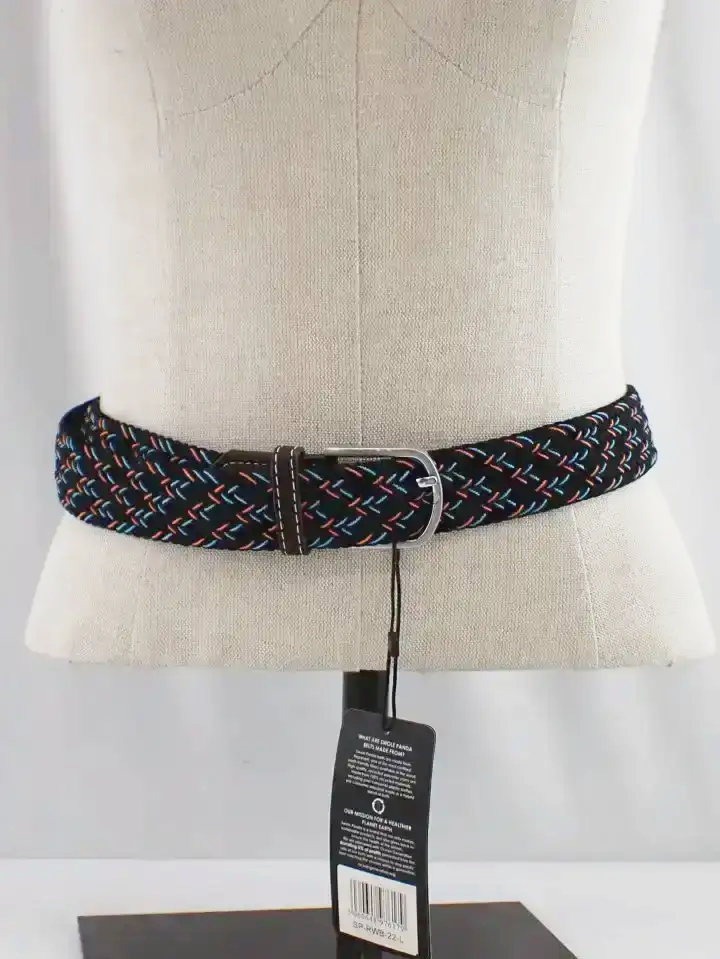 Swole Panda Orange & Blue Dot Woven Belt (L)