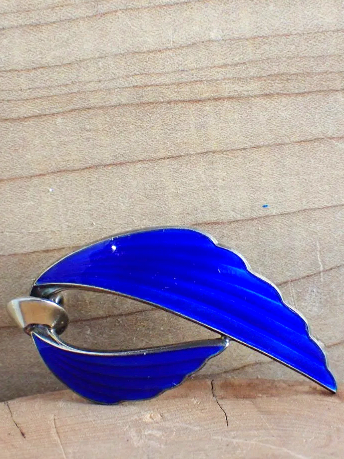 Sterling Silver & Enamel Norwegian Albert Scharning Vintage Pin